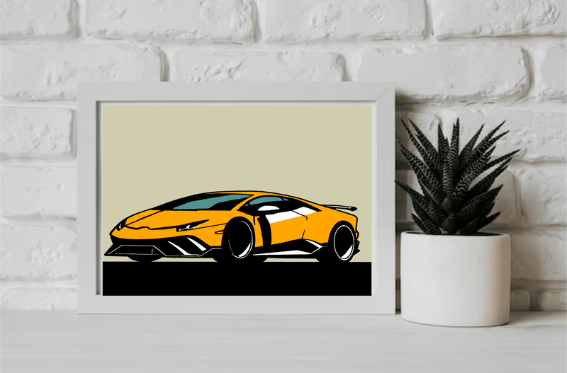 Sleek Speed Art Print | Minimalist Lamborghini Wall Poster