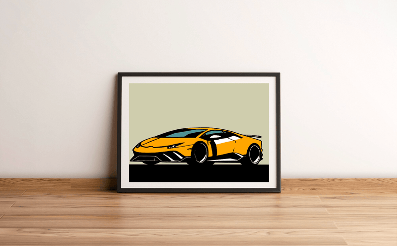 Sleek Speed Art Print | Minimalist Lamborghini Wall Poster