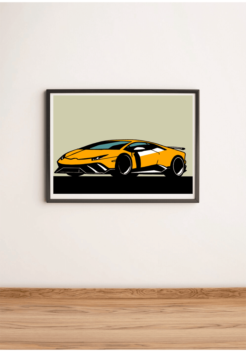 Sleek Speed Art Print | Minimalist Lamborghini Wall Poster