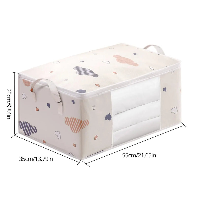Large Capacity Foldable Clothes Storage Bag Organizer - Ideal for Blankets, Bedding and Seasonal Storage