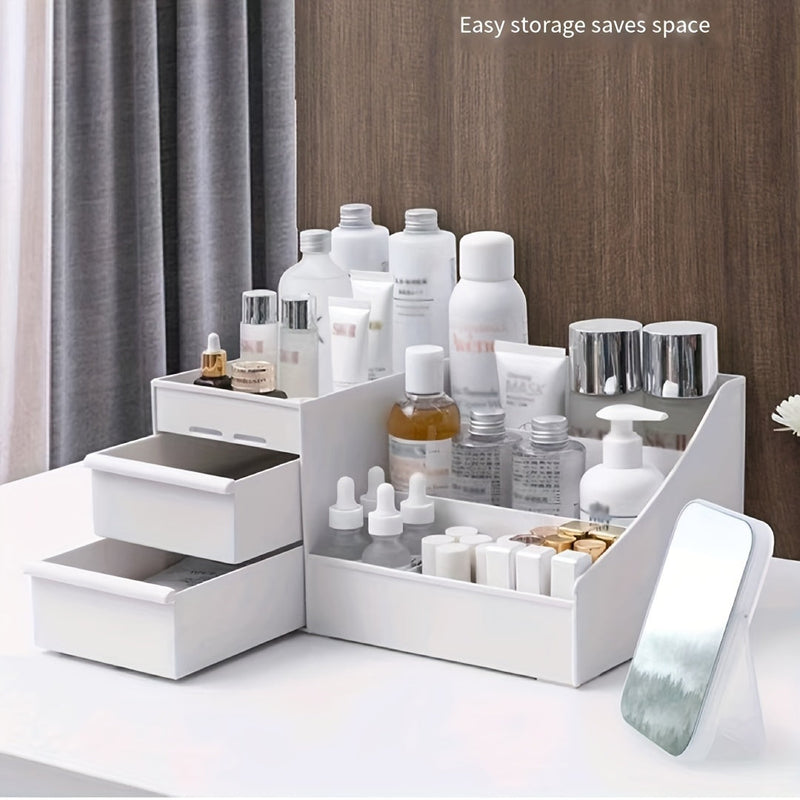 Large Makeup Organizer with Drawers - Vanity Storage Holder for Cosmetics, Skincare & Jewellery