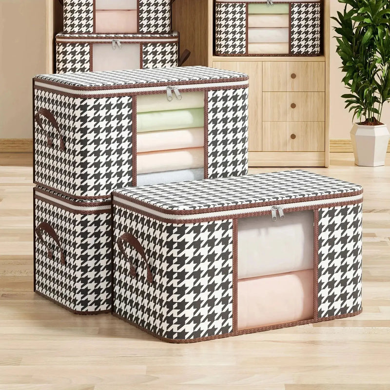 Large Capacity Foldable Storage Box with Handles - Portable Clothes Organiser for Home
