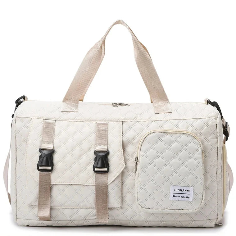 Womens Large Travel Duffle Bag - Portable Sports Gym Shoulder Shoe Compartment