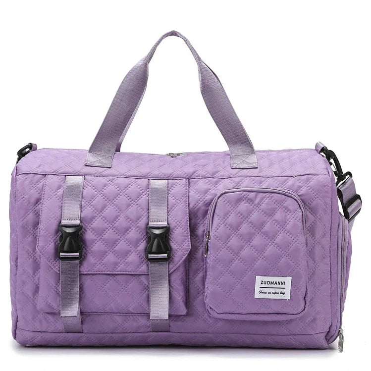 Womens Large Travel Duffle Bag - Portable Sports Gym Shoulder Shoe Compartment