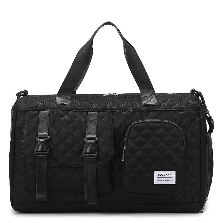 Womens Large Travel Duffle Bag - Portable Sports Gym Shoulder Shoe Compartment
