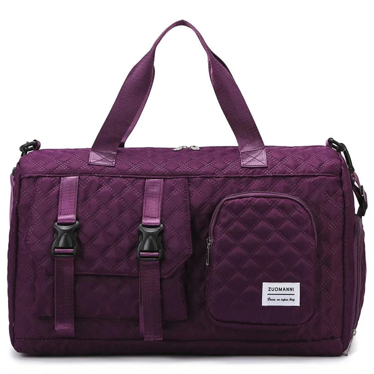 Womens Large Travel Duffle Bag - Portable Sports Gym Shoulder Shoe Compartment