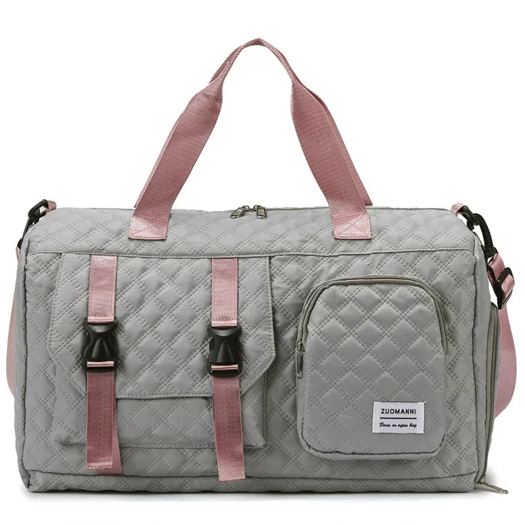 Womens Large Travel Duffle Bag - Portable Sports Gym Shoulder Shoe Compartment