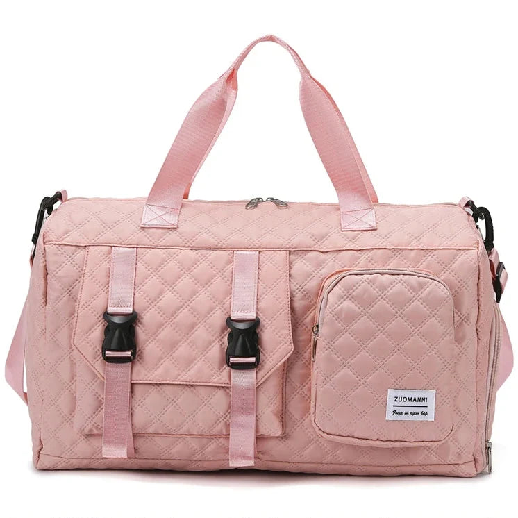 Womens Large Travel Duffle Bag - Portable Sports Gym Shoulder Shoe Compartment