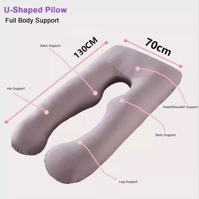Large U Shaped Pregnancy Pillow Full Body Maternity Support Cushion Relaxing