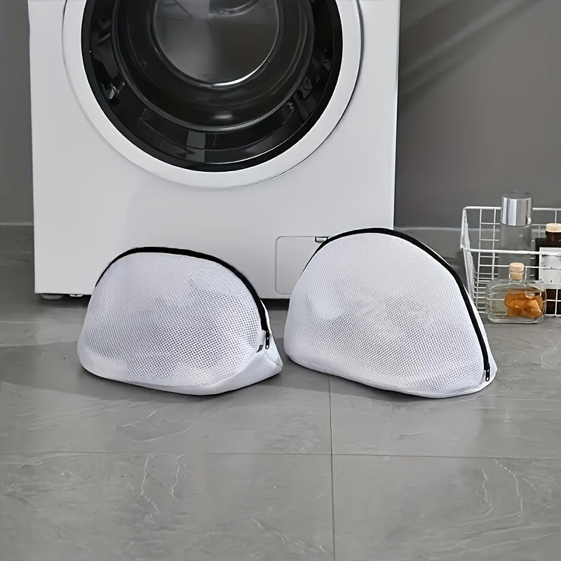 Curved Laundry Bag for Shoes - Multipurpose Fabric Washing Machine Protector with Zipper Closure