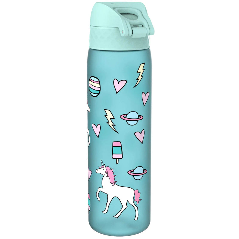 Leak Proof Slim Water Bottle, Recyclon, Planet Unicorns, 500ml (18oz)