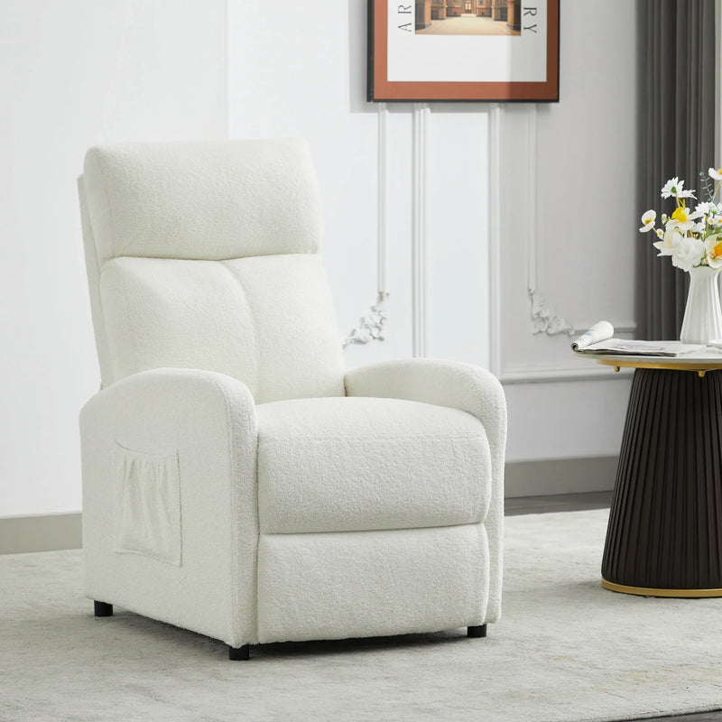 Leather Recliner Chair with Adjustable Leg Rest – Home Armchair Seat Side Pocket
