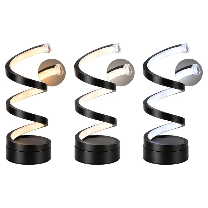 Black Spiral LED Table Lamp