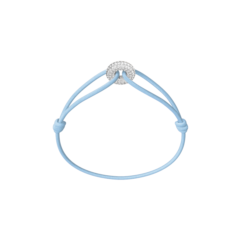 Mini Silver Soho Pavé Cord Bracelet