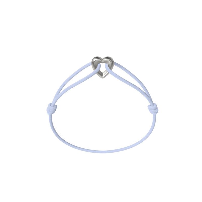 Silver Heart Cord Bracelet