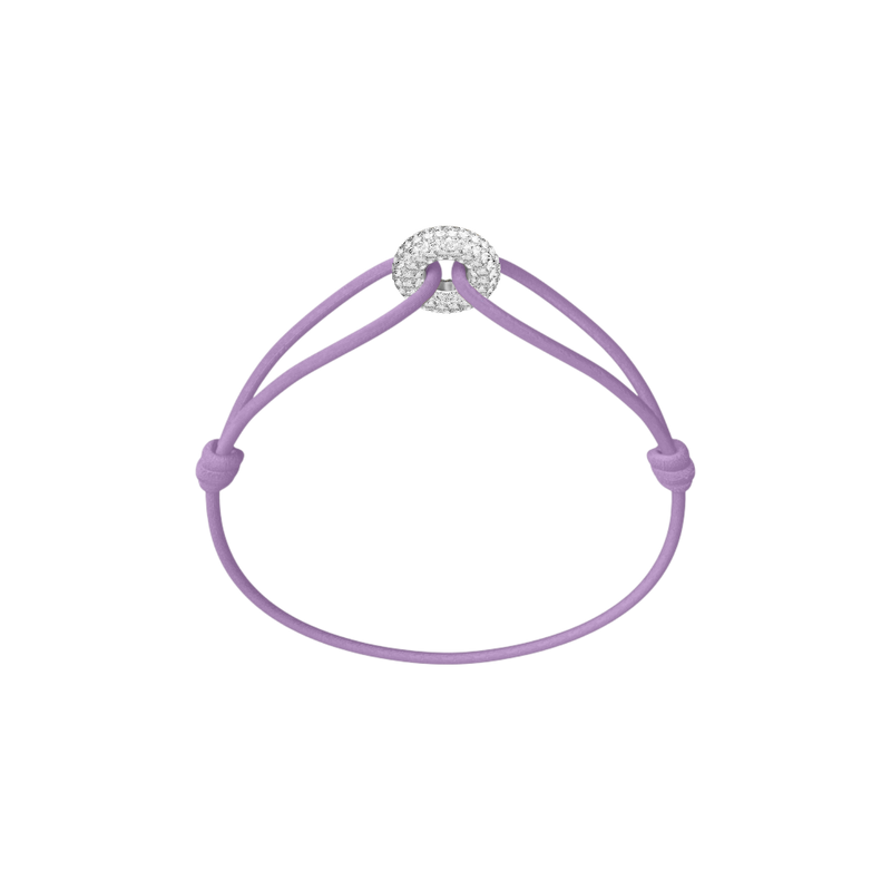 Mini Silver Soho Pavé Cord Bracelet