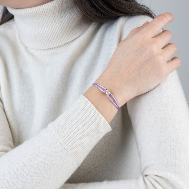 Mini Silver Soho Diamond Cord Bracelet