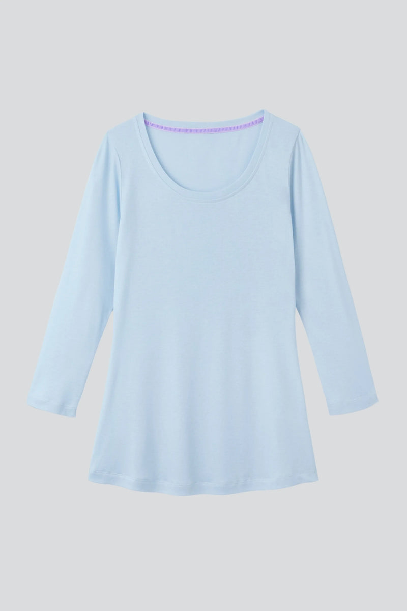 3/4 Sleeve Scoop Neck Cotton Modal T-Shirt