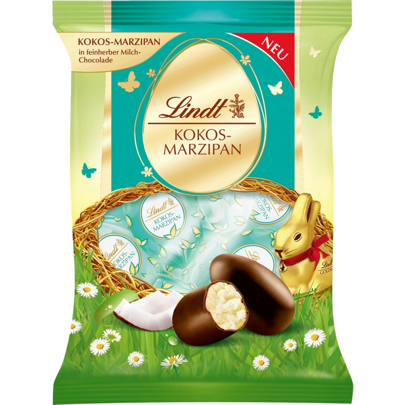 Lindt | Coconut Marzipan Milk Chocolate Eggs | 85g Bag