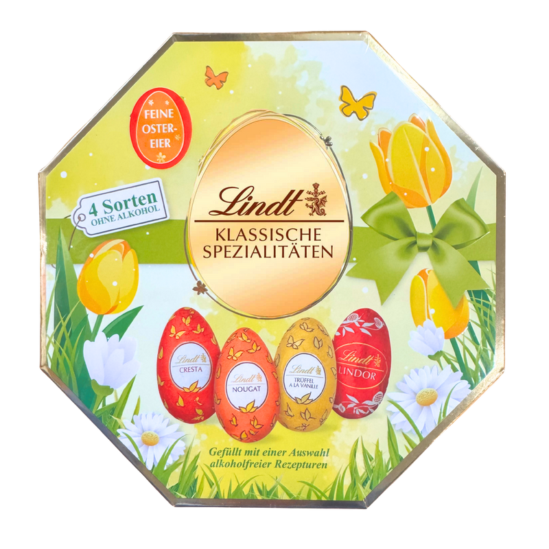 Lindt Easter Eggs Gift Box | 4 varieties | 12 eggs | 214g