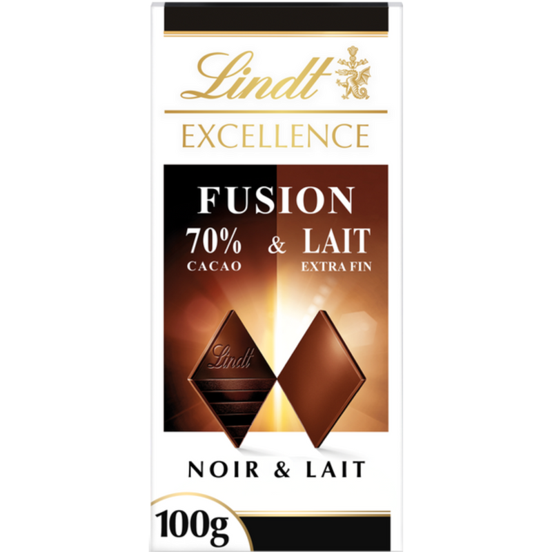 Lindt Excellence | Fusion 70% Dark & Milk Chocolate | 100g Bar