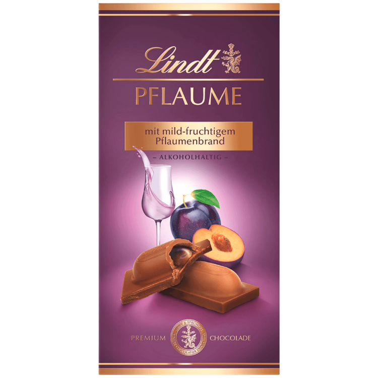Lindt | Plum Liqueur Milk Chocolate | 100g Bar