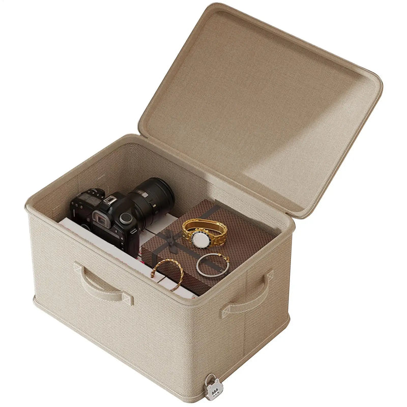 Lockable Storage Box Stackable Container with Handle - Home Clothes Organisation