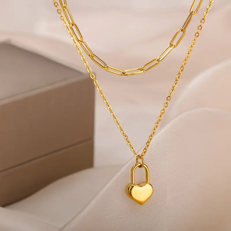 Locked Love Layered Necklace
