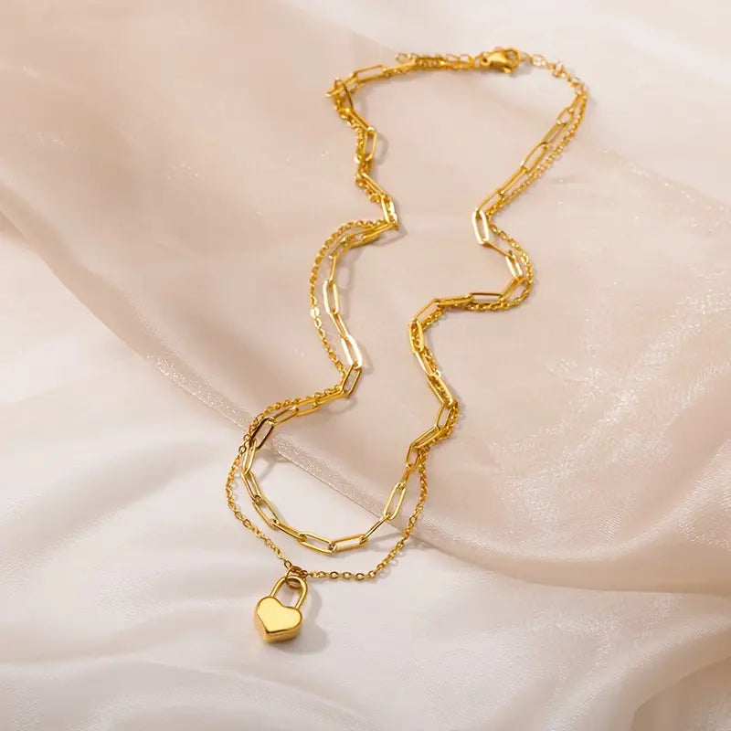 Locked Love Layered Necklace