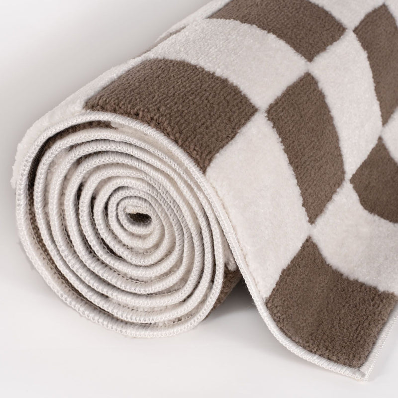 Loft Checkerboard Brown Rug