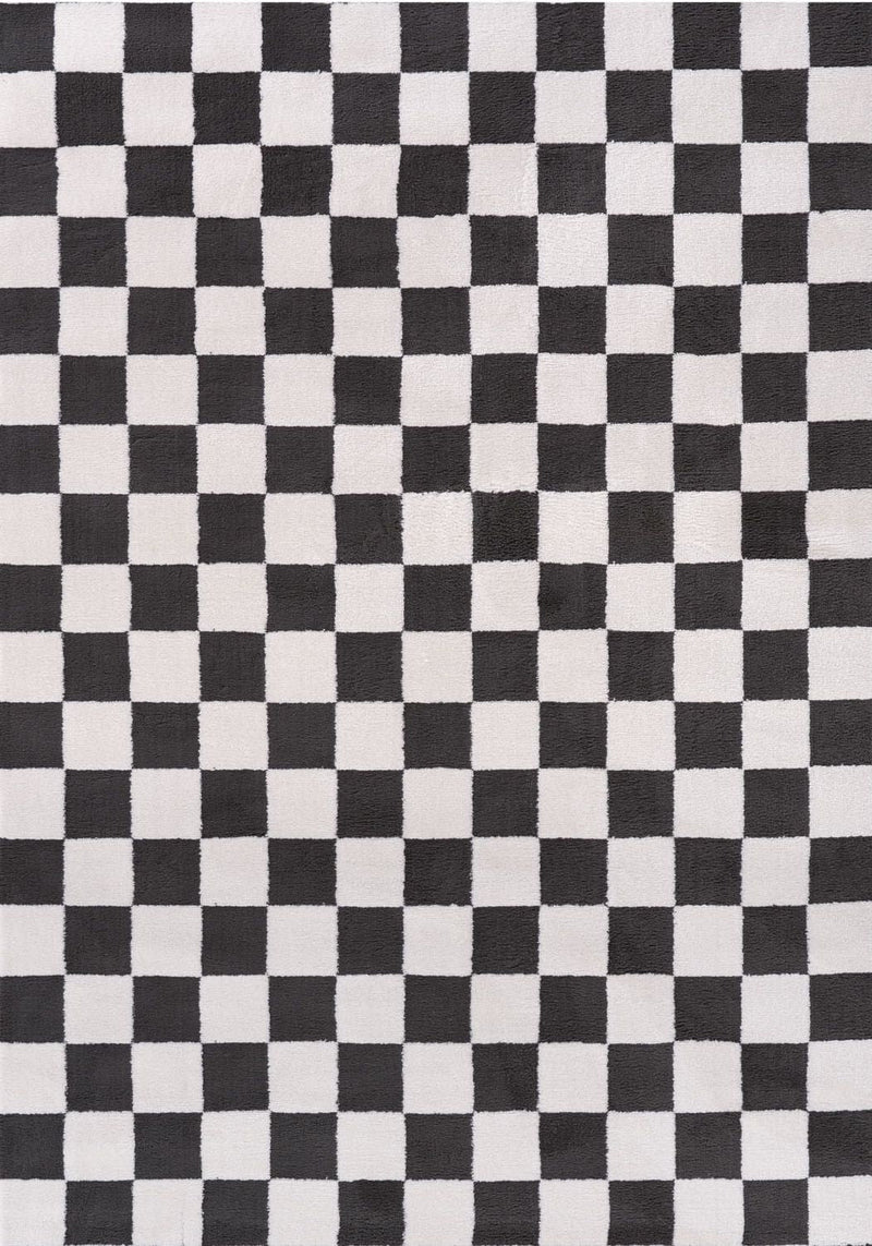 Loft Checkerboard Dark Grey Rug