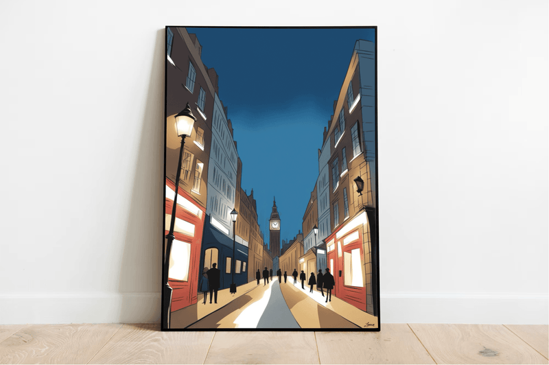 London Night Skyline Print | Starry Cityscape Wall Art