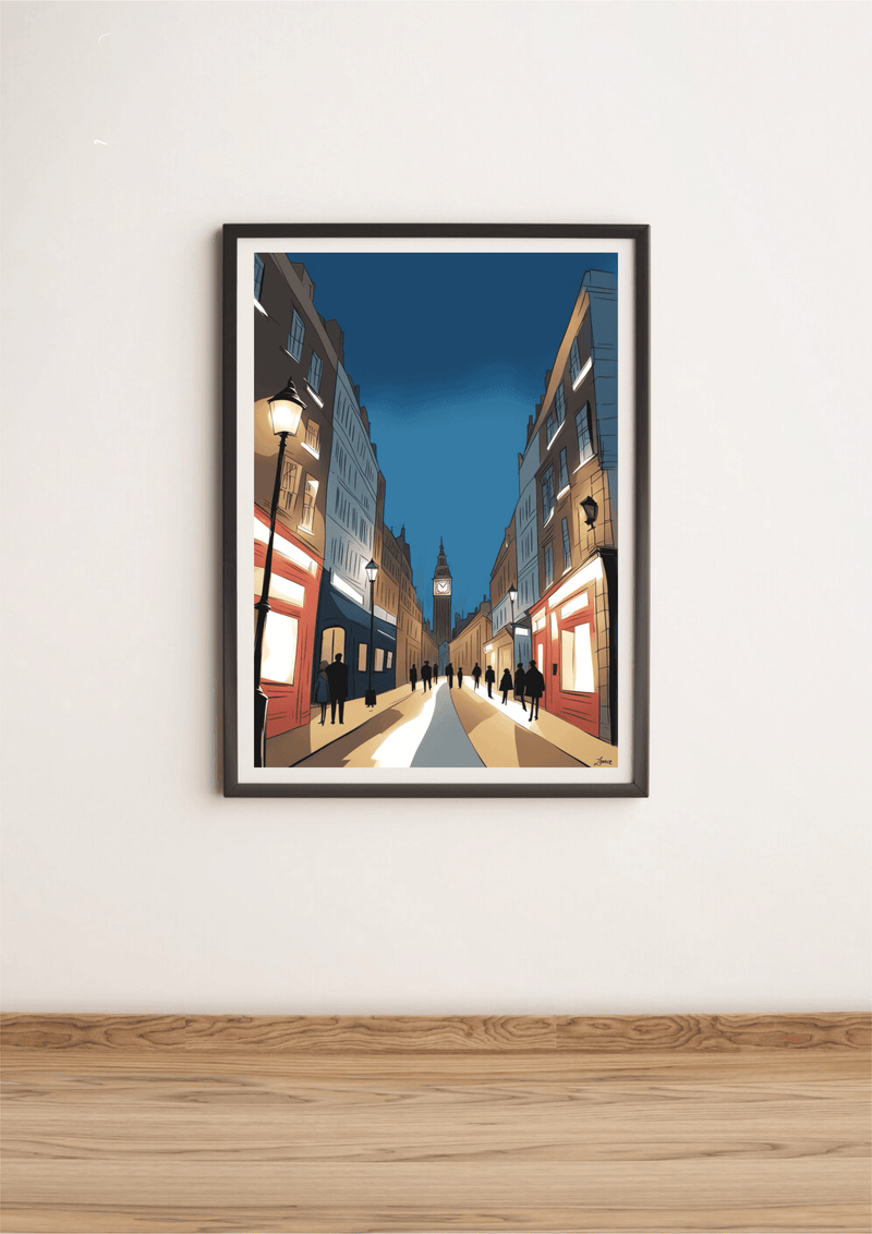 London Night Skyline Print | Starry Cityscape Wall Art