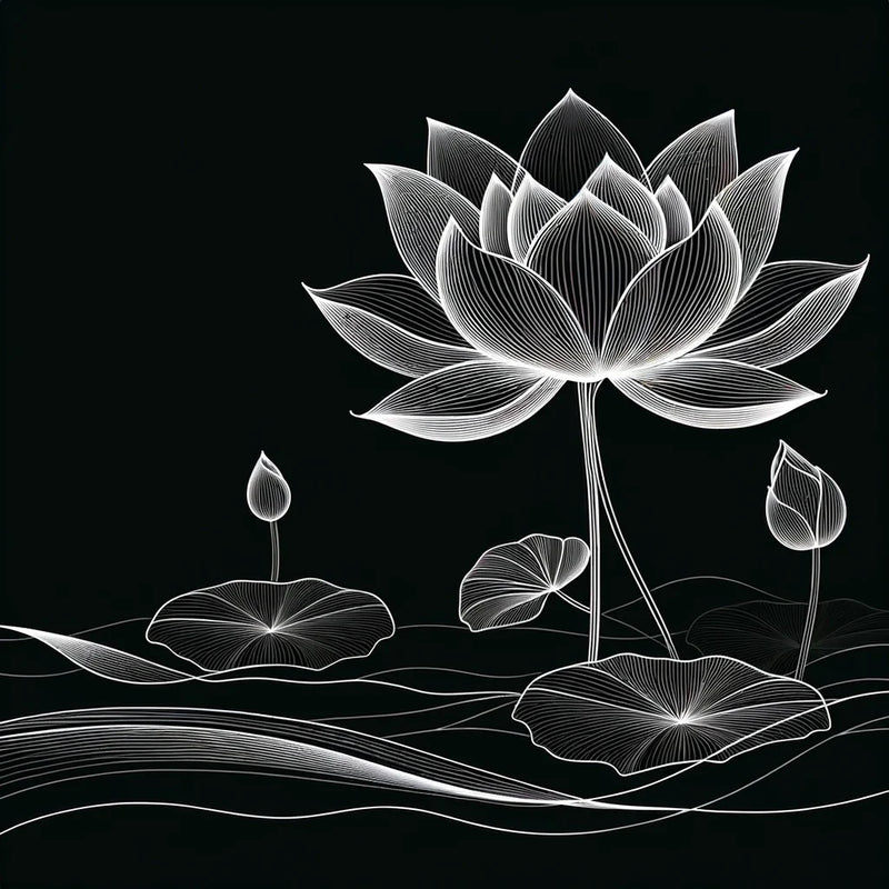 Lotus Noir Elegance Canvas