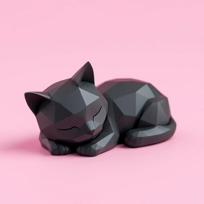 Sculpture #31 | Low Poly Kitten Statue | Modern 3D Printed Cat Sculpture