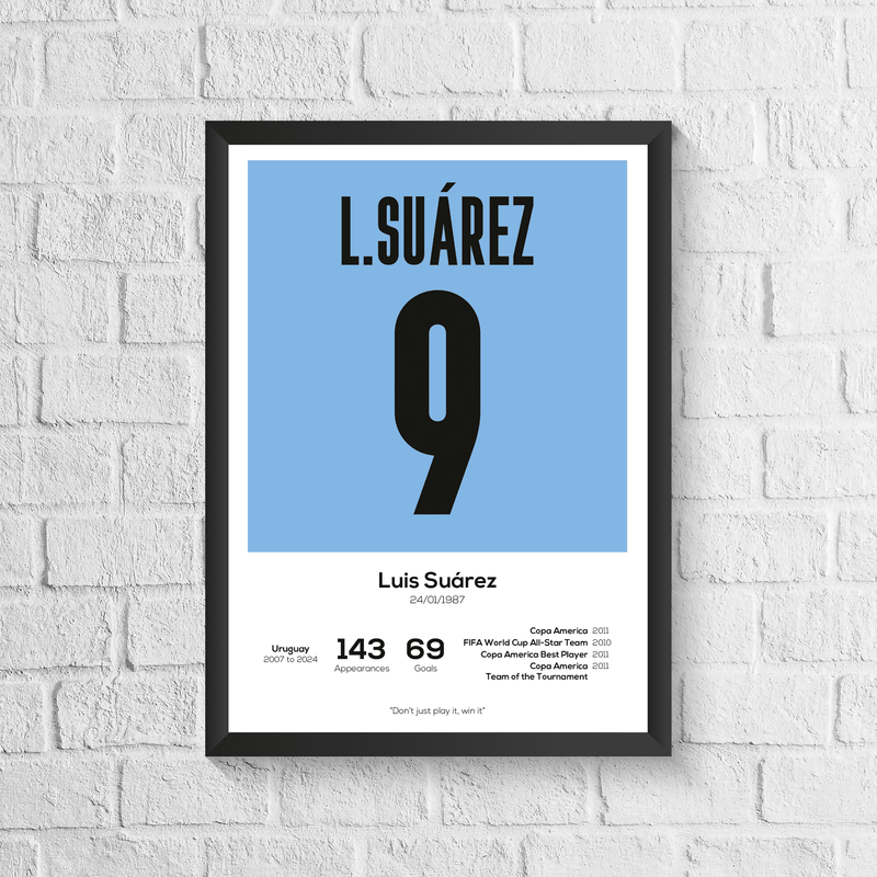 Luis Suarez Uruguay Legend Stats Print