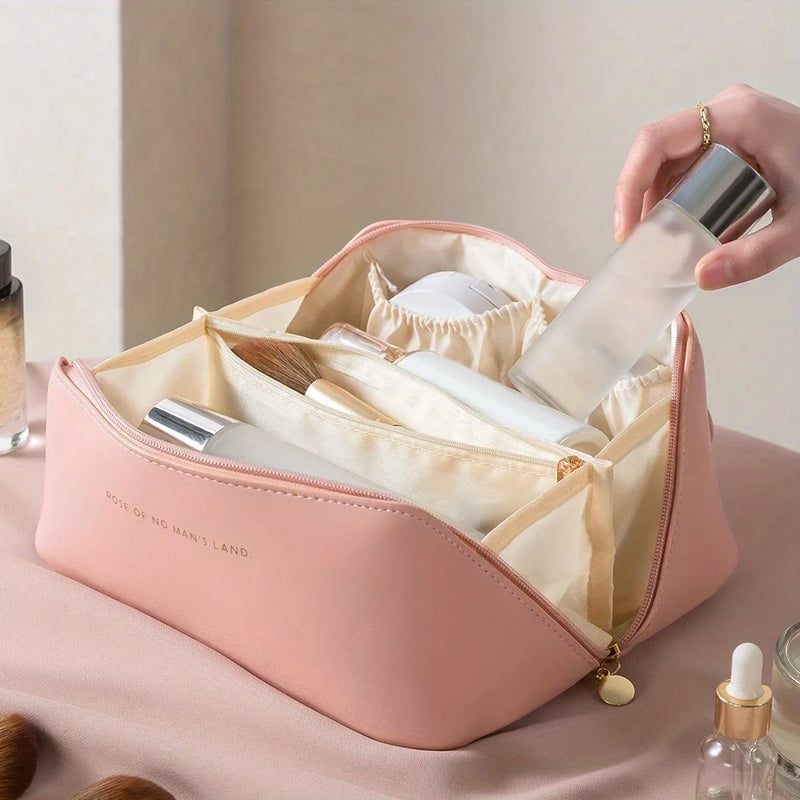 Luxury Makeup Organizer Bag for Women - Travel Toiletry Kit, Cosmetic Storage Case with Zipper