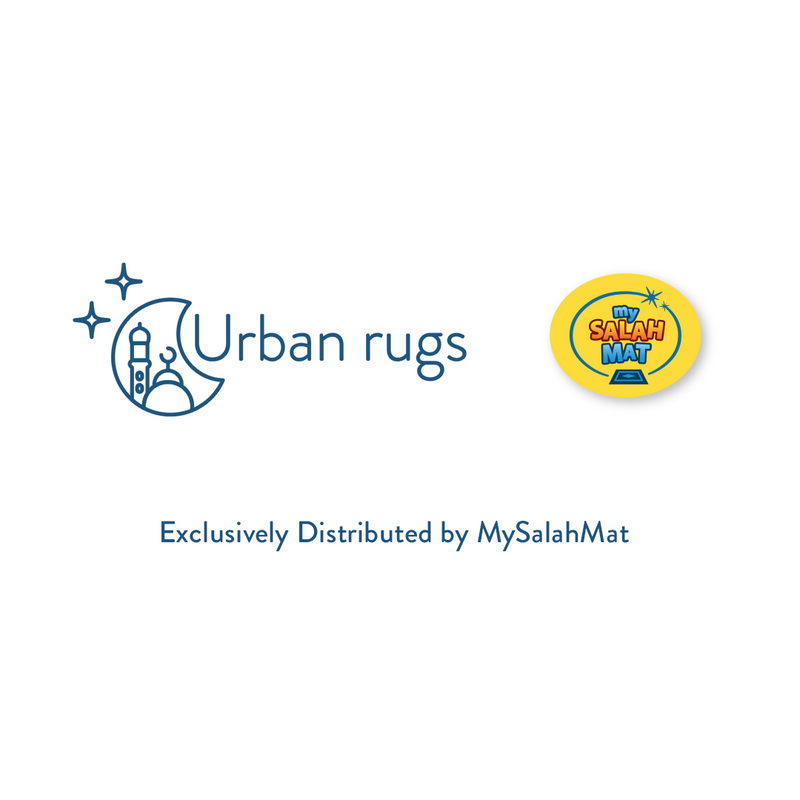 Padded Toddler Prayer Mat with Midday in Mecca Design by Urban Rugs UK | Ramadan & Eid Gift