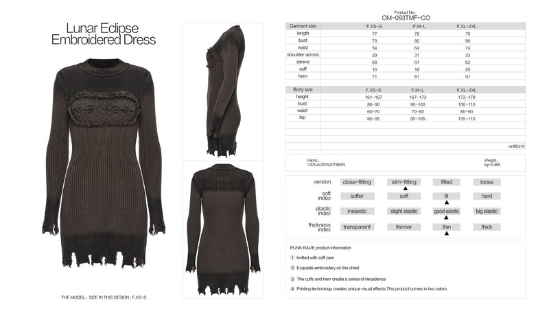 Punk Rave Lunar Eclipse Embroidered Dress
