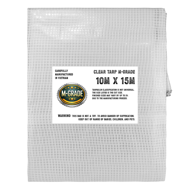 M-Grade Clear Tarpaulin 10m x 15m