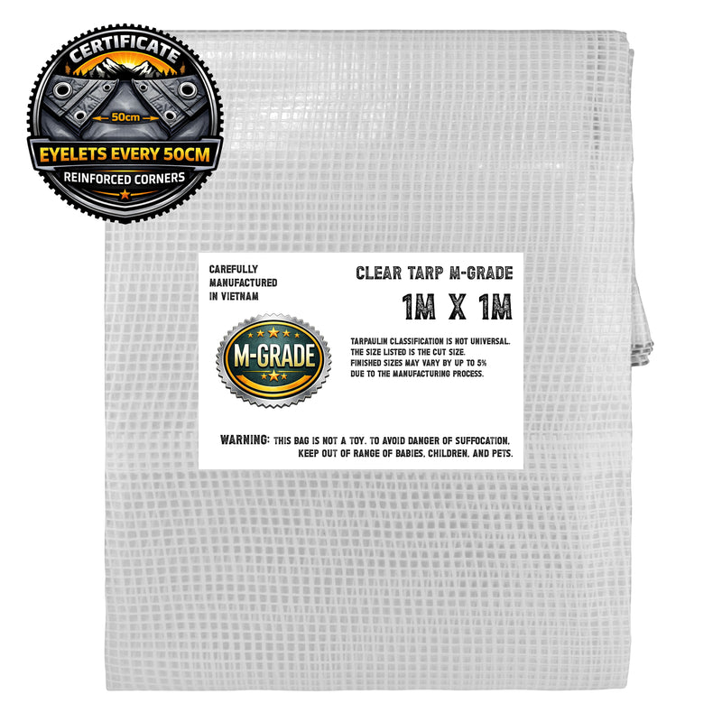 M-Grade Clear Tarpaulin 1m x 1m