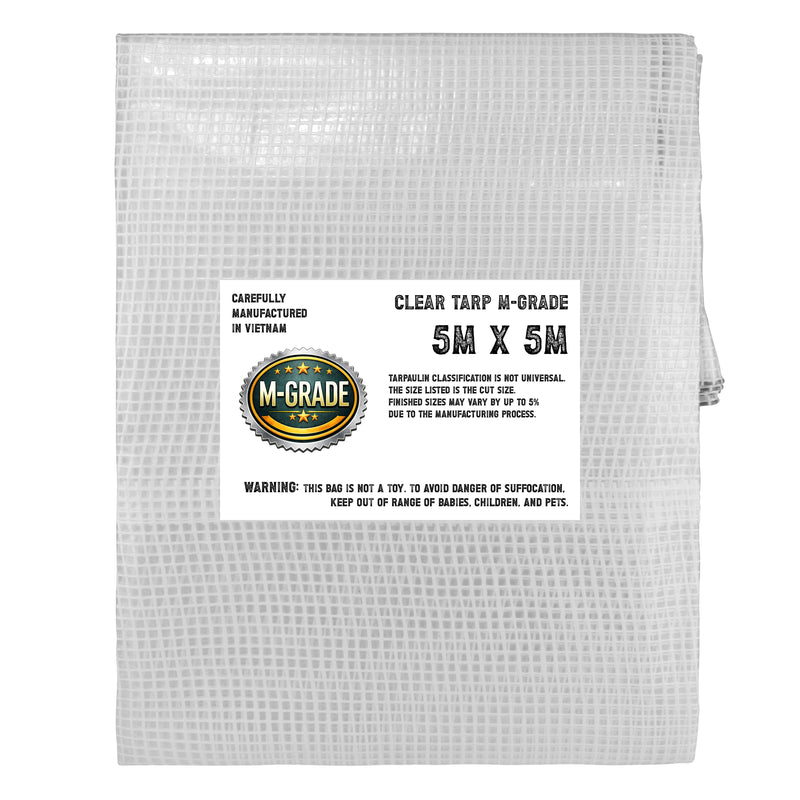 M-Grade Clear Tarpaulin 5m x 5m