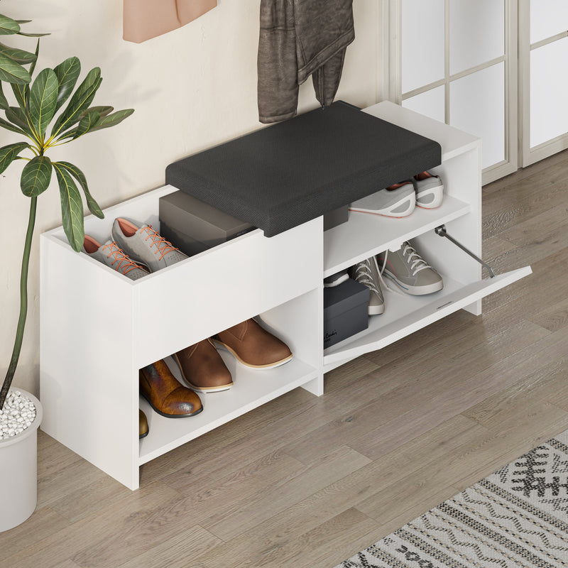 Filux Shoe Bench – Modern Hallway Bench with Storage