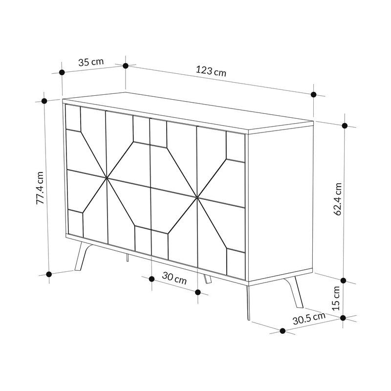 Dune Console Sideboard Display Unit 123cm