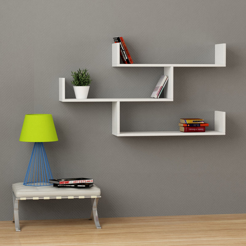 Tibet Wall Shelf Unit – 119 cm Modern Floating Bookcase