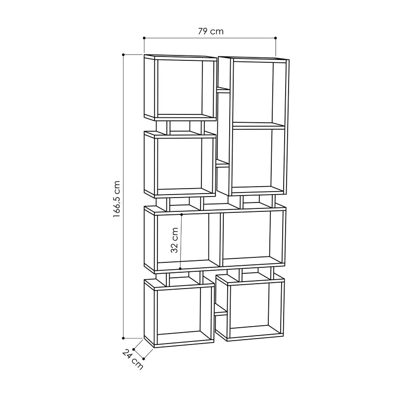 Rail Modern Bookcase Display Unit No.1 Tall 166.5cm