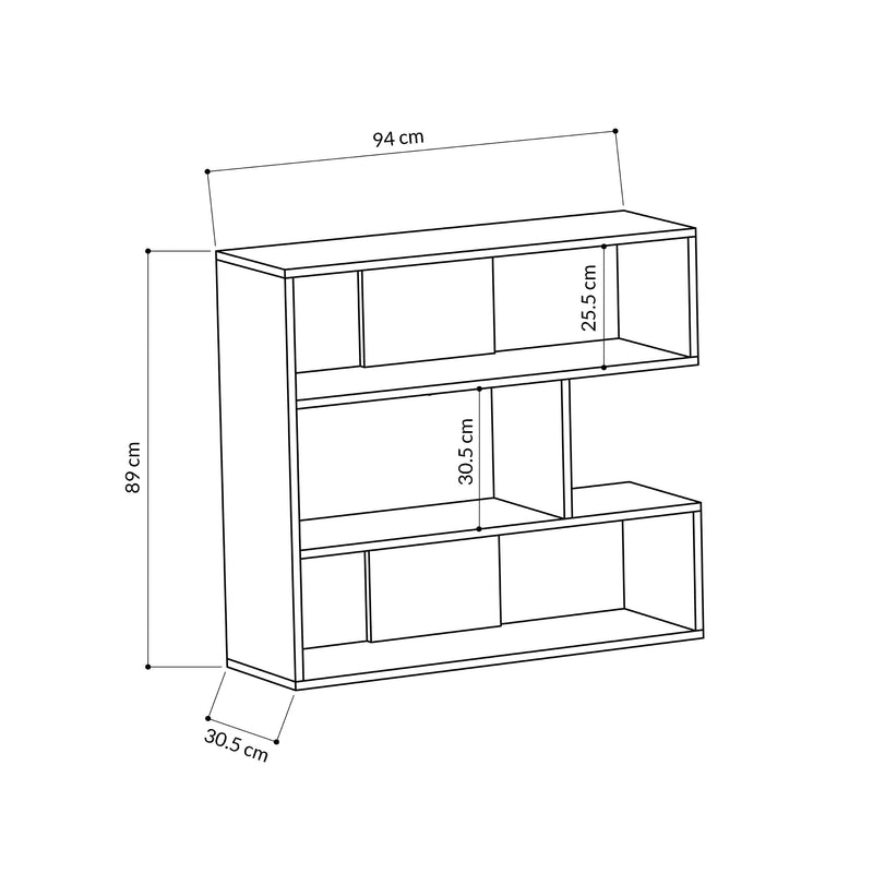 Molly Modern Bookcase Display Unit No.1 Short 89cm