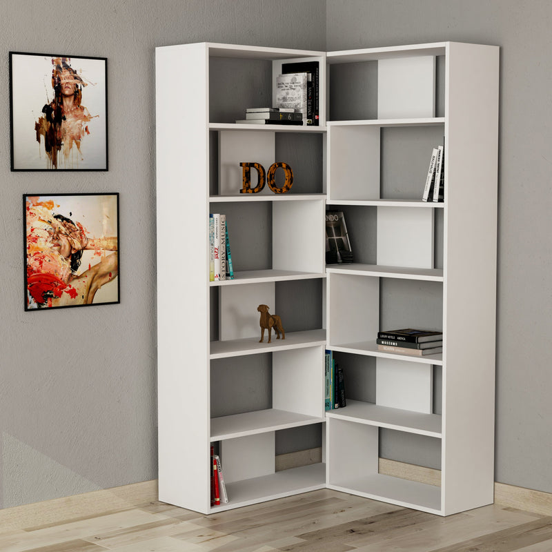 Molly Modern Corner Multipurpose Bookcase Display Unit No.4 Tall 179 cm
