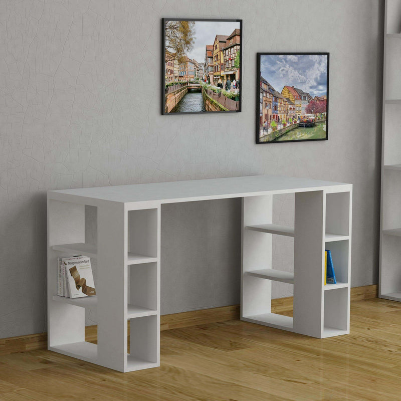 Colmar Modern Desk With Bookshelf Legs Width 140cm