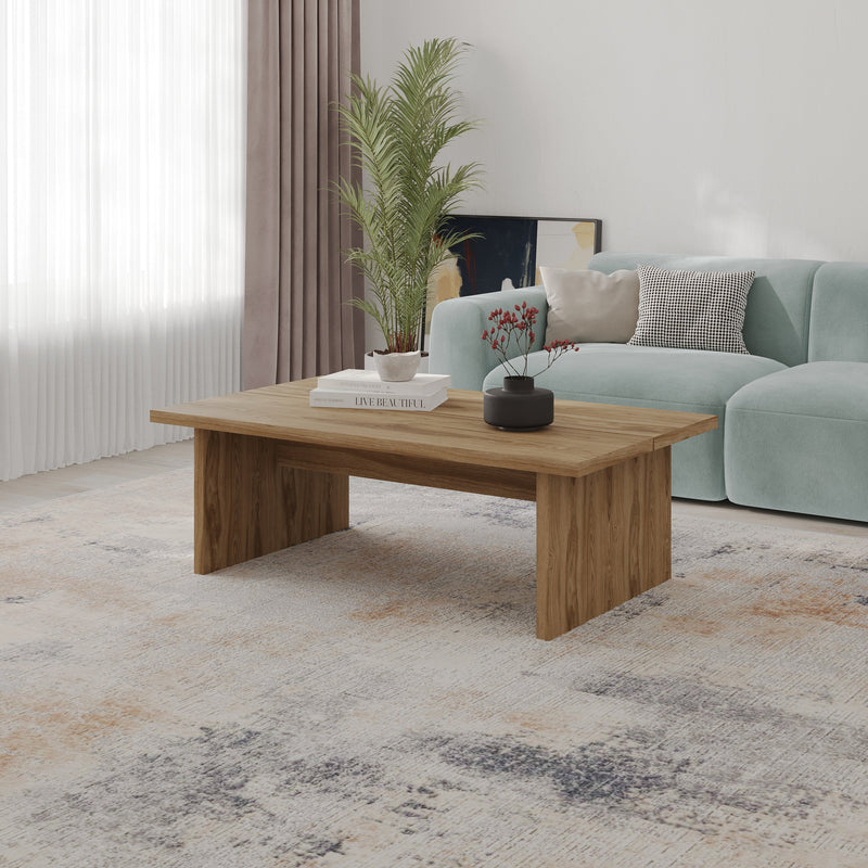 Loana Coffee Table – Modern Living Room Table with Two-Piece Top Panel